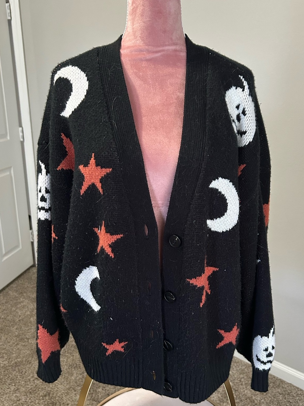 torrid Black Moon & Star Jack-O'-Lantern Button-Front Cardigan